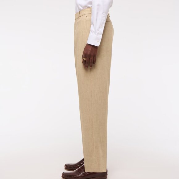 Abercrombie Collins Linen-Blend Suit Pant in Taupe Texture - Picture 9 of 10